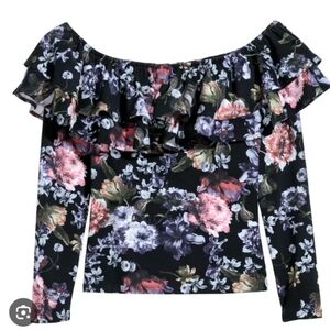 H&M OFF SHOULDER RUFFLE TOP